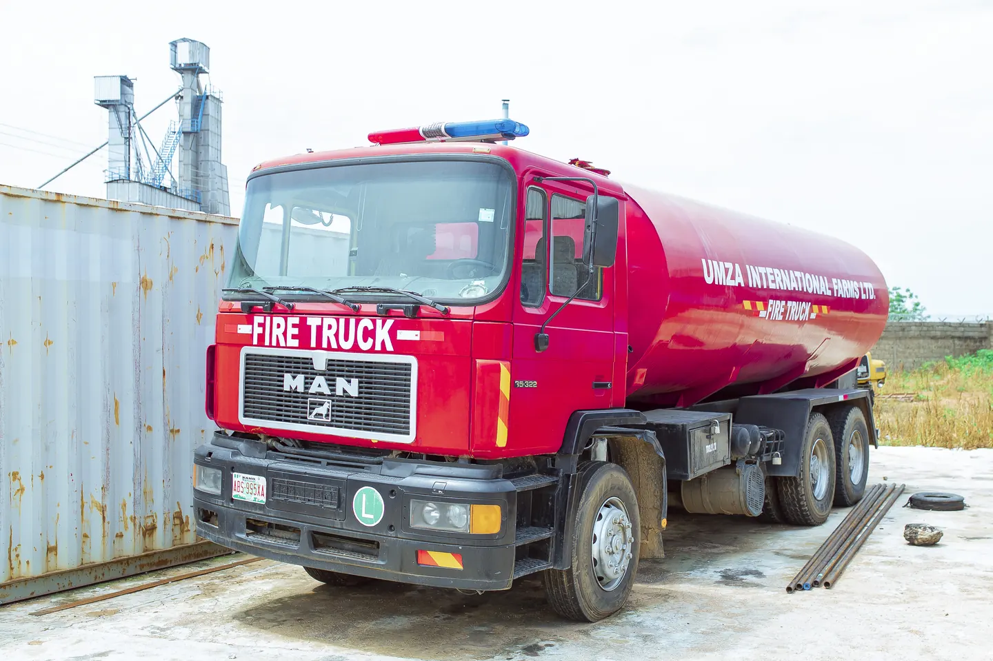 Umza International Farms fire truck
